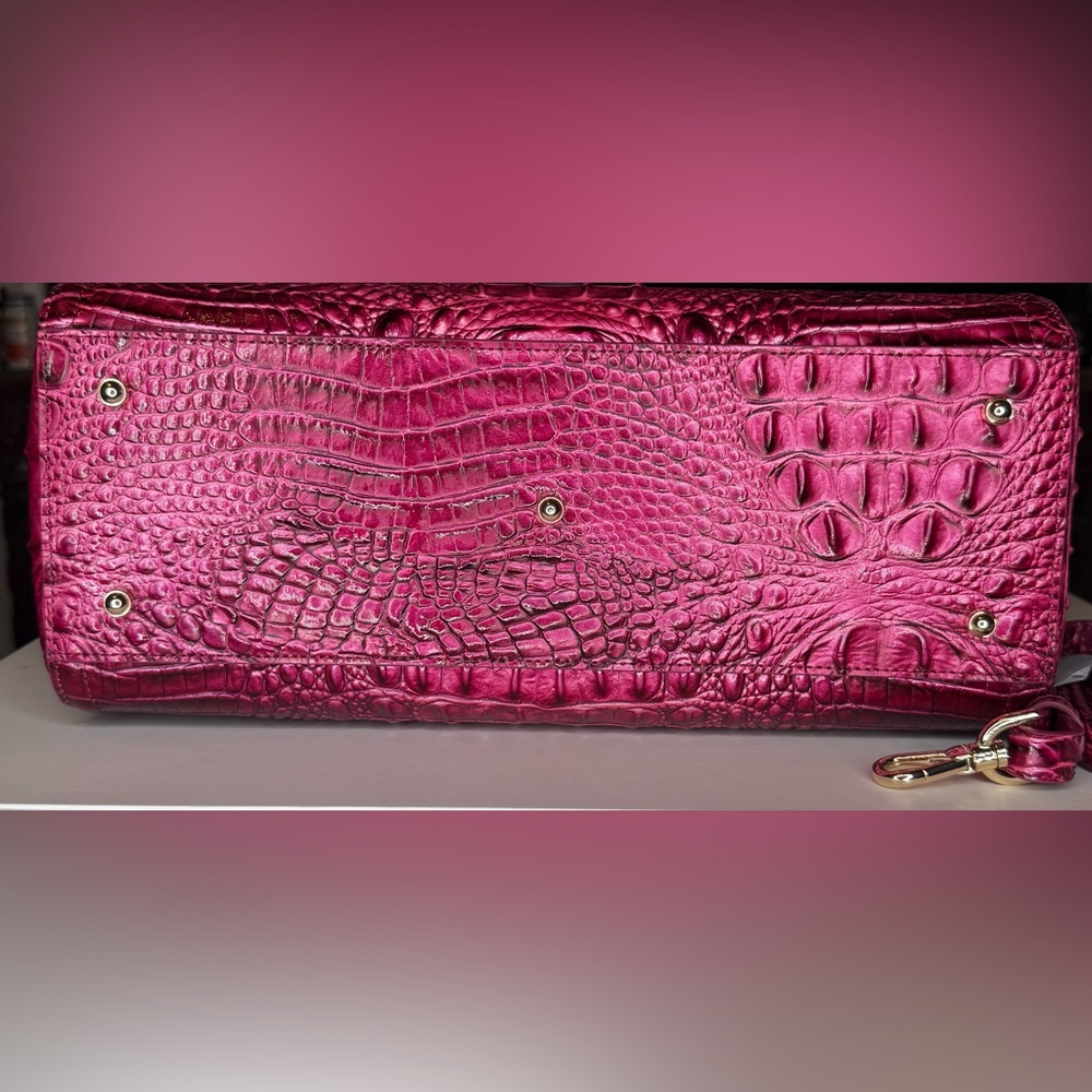 Brahmin Pomegranate Melbourne Nakita Crocodile Embossed Satchel - Picture 5 of 6